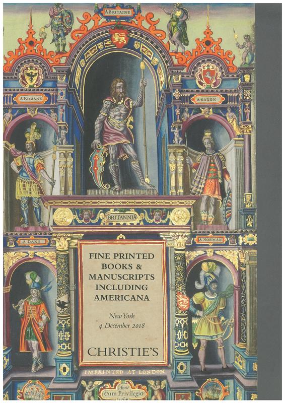 Fine printed books and manuscripts including Americana : Tuesday 4 December 2018 / Christie's cover