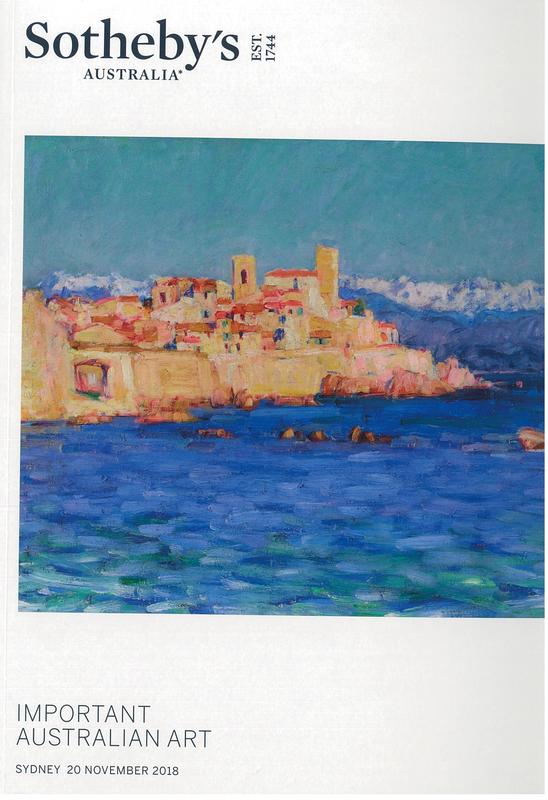 Important Australian art : auction in Sydney, 20 November 2018 / Sotheby's Australia cover
