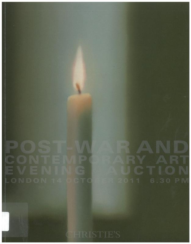 Post-war and contemporary art evening auction : Friday 14 October 2011 / Christie's cover