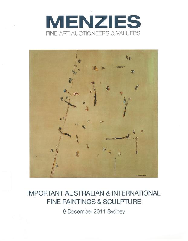 Important Australian and international fine paintings and sculpture : 8 December 2011, Sydney / Menzies cover