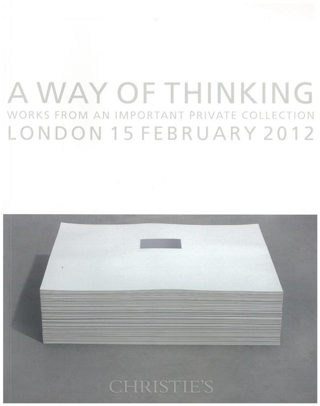 A way of thinking : works from an important private collection : Wednesday 15 February 2012 / Christie's cover