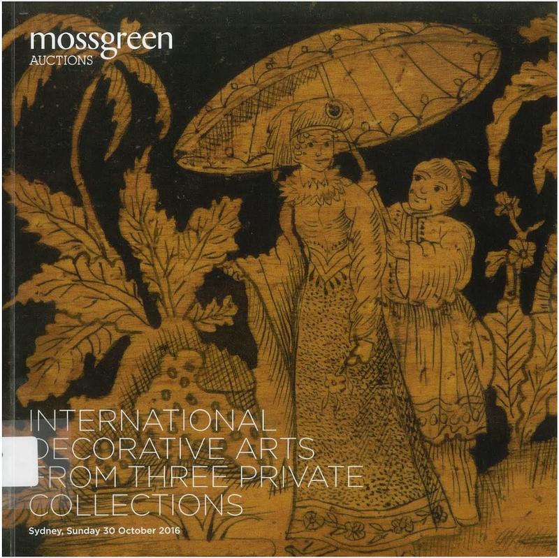 International decorative arts from three private collections : Sydney, Sunday 30 October 2016 / Mossgreen Auctions cover