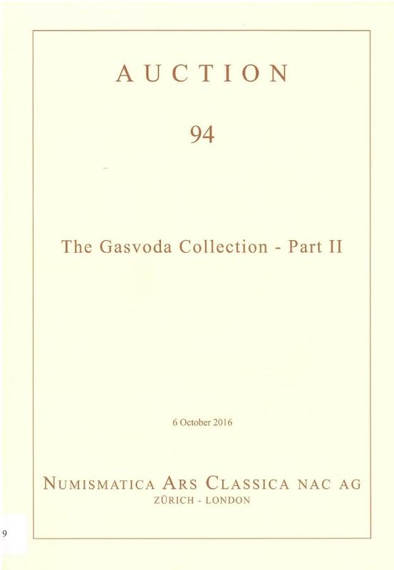 Auction 94 : the Gasvoda Collection part II - coins of the imperatorial period and the twelve caesars, 6 October 2016 / Numismatica Ars Classica cover
