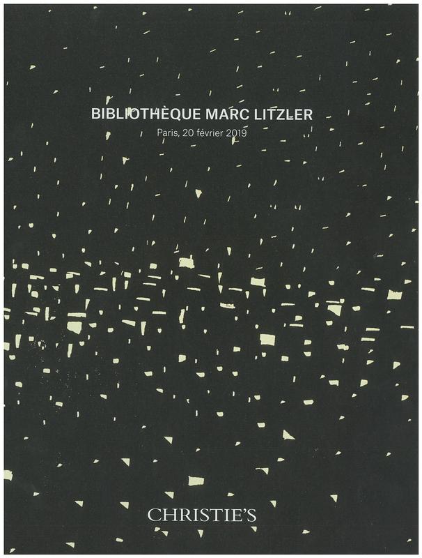 Bibliothèque Marc Litzler : vente aux enchères, Mecredi 20 février 2019 / Christie's cover