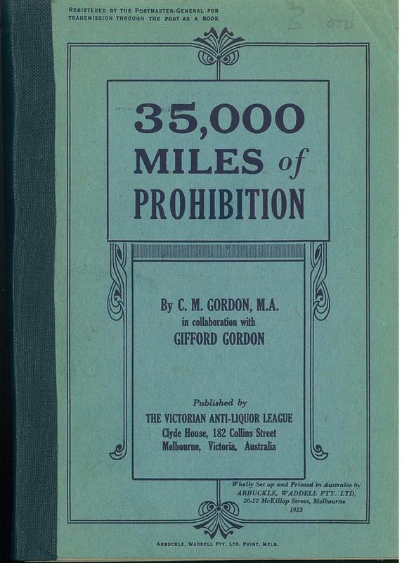 35,000 miles of Prohibition : a study of North American Prohibition / by C. M. Gordon and Gifford Gordon cover