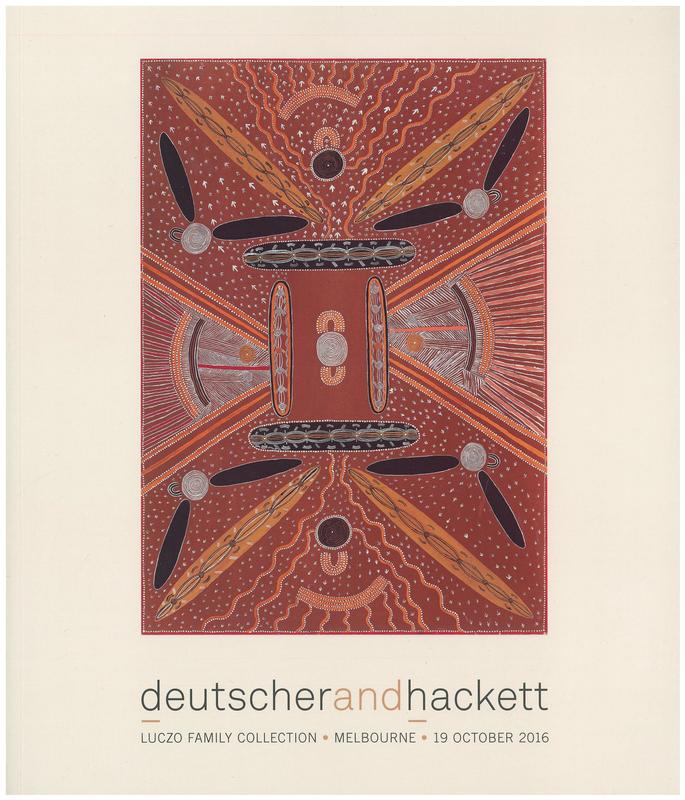 Aboriginal art from the Luczo Family Collection, USA : Melbourne, 19 October 2016 / Deutscher and Hackett cover