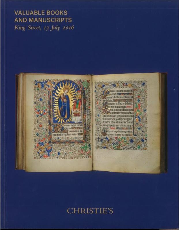 Valuable books and manuscripts … : Wednesday 13 July 2016 / Christie's cover