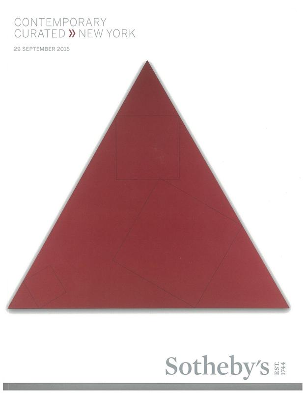 Contemporary curated : auction in New York, 29 September 2016 / Sotheby's cover