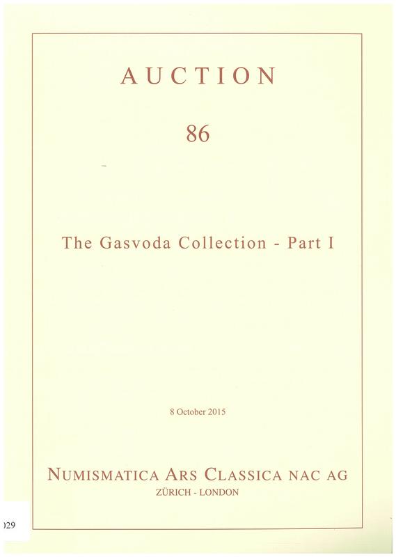Auction 86 : the Gasvoda Collection - part I, coins of the Imperatorial period and the twelve Caesars : 8 October 2015 / Numismatica Ars Classica cover