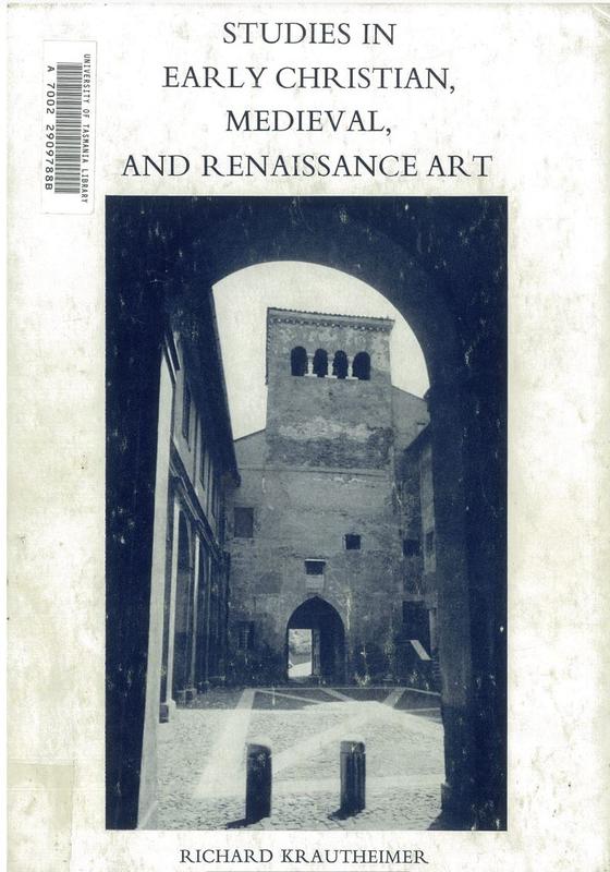 Studies in early Christian, Medieval, and Renaissance art / Richard Krautheimer cover