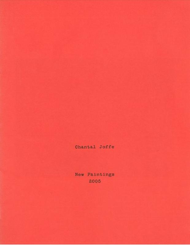 Chantal Joffe : new paintings 2005 cover