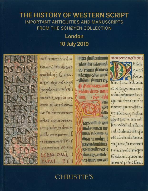 The history of Western script : important antiquities and manuscripts from the Schøyen collection : Wednesday 10 July 2019 / Christie's cover