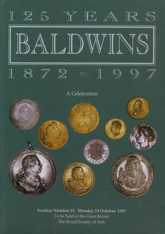 Auction number 15, Monday 13 October 1997 : 125 years of Baldwins, 1872-1997 / Baldwin's Auctions cover