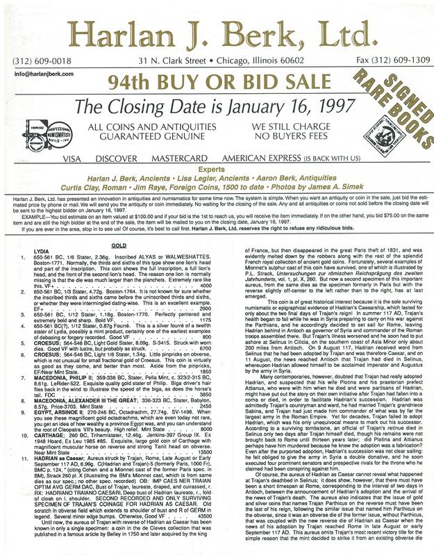 94th buy or bid sale / Harlan J. Berk, Ltd. cover