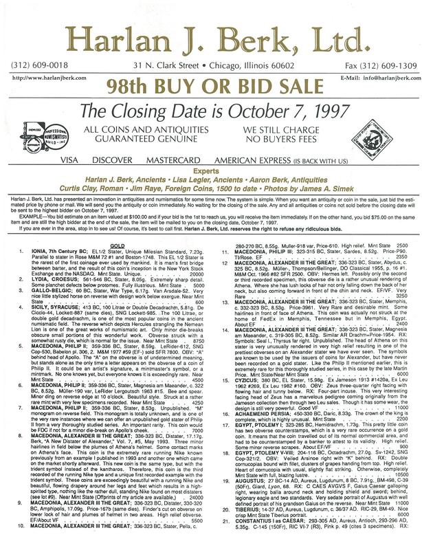 98th buy or bid sale / Harlan J. Berk, Ltd. cover