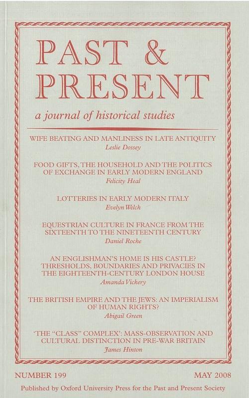 Past and present : a journal of historical studies : number 199, May 2008 cover