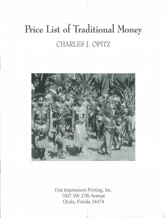 Price list of traditional money / Charles J. Opitz cover