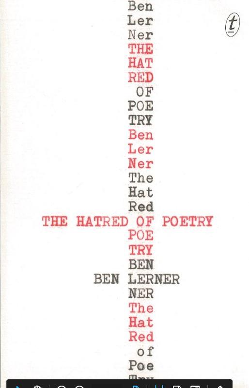 The hatred of poetry / Ben Lerner cover