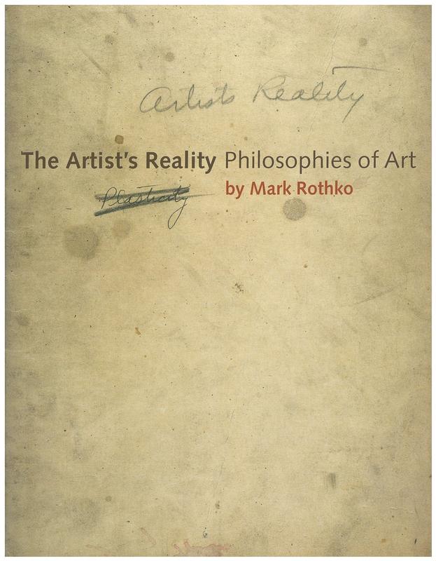 The artist's reality : philosophies of art cover