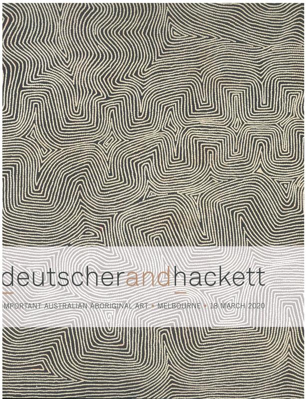 Important Australian Aboriginal art auction : Melbourne, 18 March 2020 / Deutscher and Hackett cover