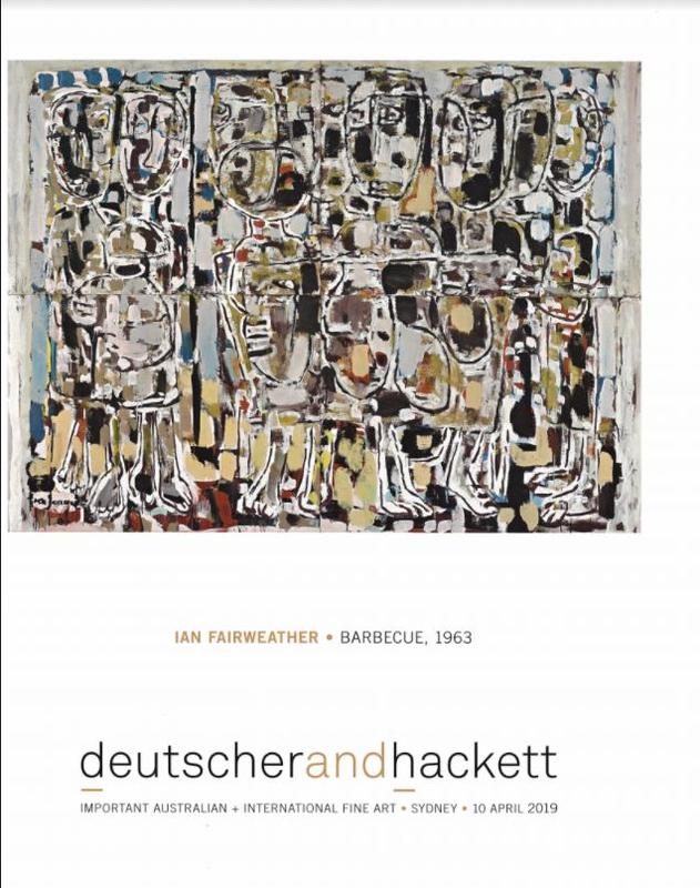 Important Australian + international fine art : Ian Fairweather, Barbecue, 1963 : Lot 23, Sydney 10 April 2019 / Deutscher and Hackett cover