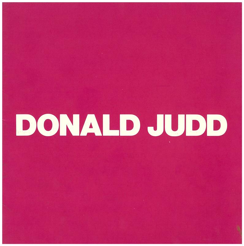 The sculpture of Donald Judd cover