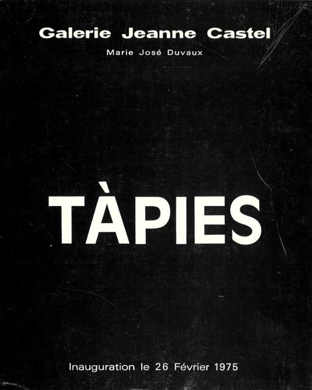 Tàpies / Galerie Jeanne Castel cover