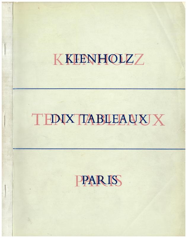 Kienholz : dix tableaux, Paris / [text by Gilbert Brownstone ; preface by Blaise Gautier] cover