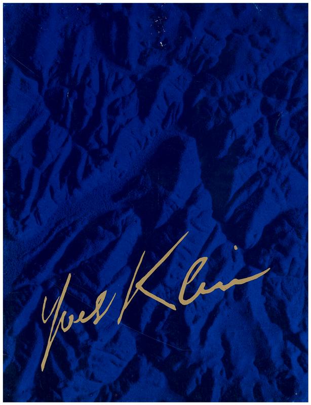Yves Klein / [Sidney Janis Gallery] cover