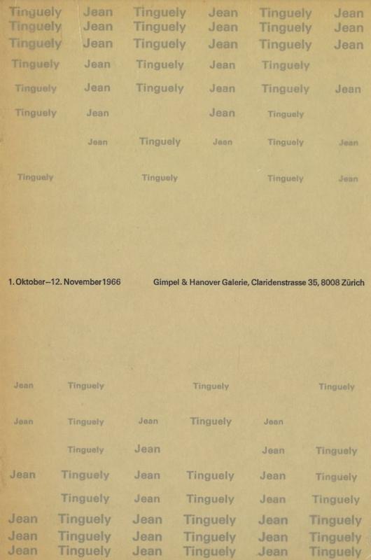 Jean Tinguely / Gimpel & Hanover Galerie cover