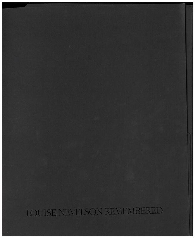 Louise Nevelson remembered : sculpture and collages / The Pace Gallery cover