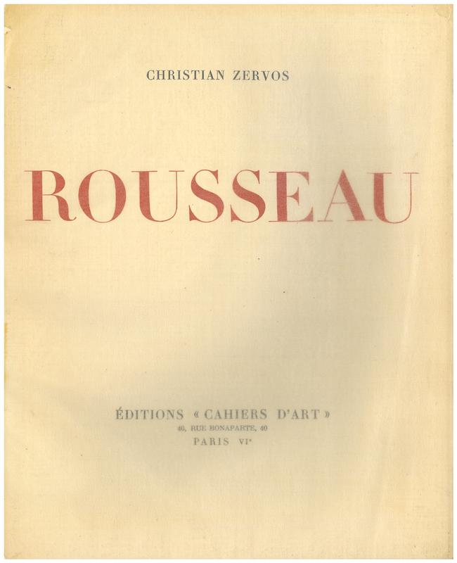Rousseau / Christian Zervos cover