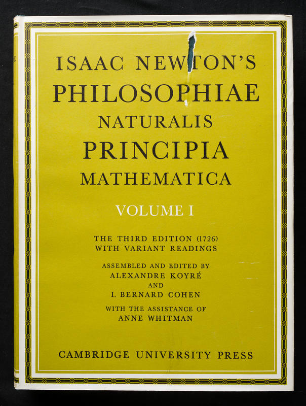 Newton's Principia, presented to Stephen Hawking by his wife Jane cover