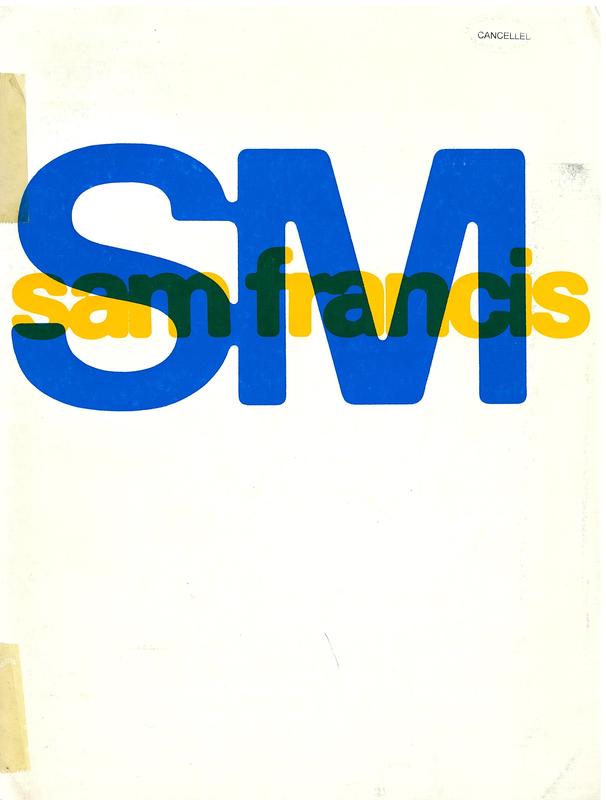Sam Francis : Stedelijk Museum Amsterdam 13|9-3|11|1968 cover