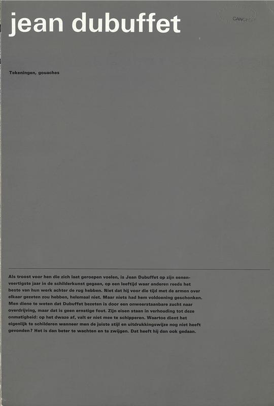 Jean Dubuffet : tekeningen, gouaches / Stedelijk Museum Amsterdam cover