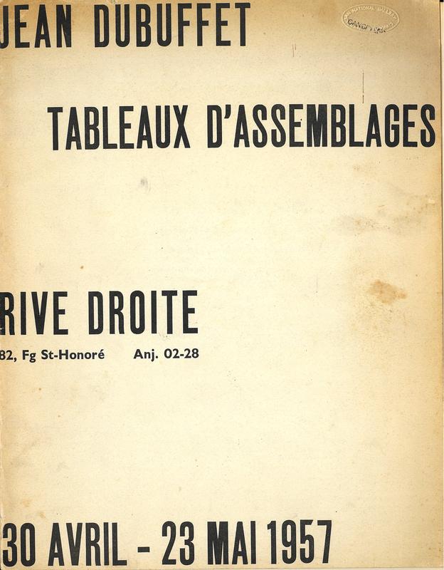 Jean Dubuffet : tableaux d'assemblages / Rive droite cover