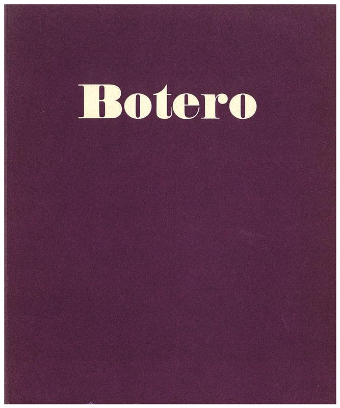 Botero : 6 October 20 November 1970 cover