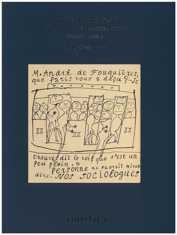 Paul Destribats bibliotheque des avant-gardes : 3e partie - tome 1 : vente aux encheres, Mardi 2 fevrier 2021 / Christie's cover