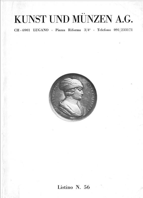 Listino N. 56, Maggio 1985 / Kunst und Munzen cover