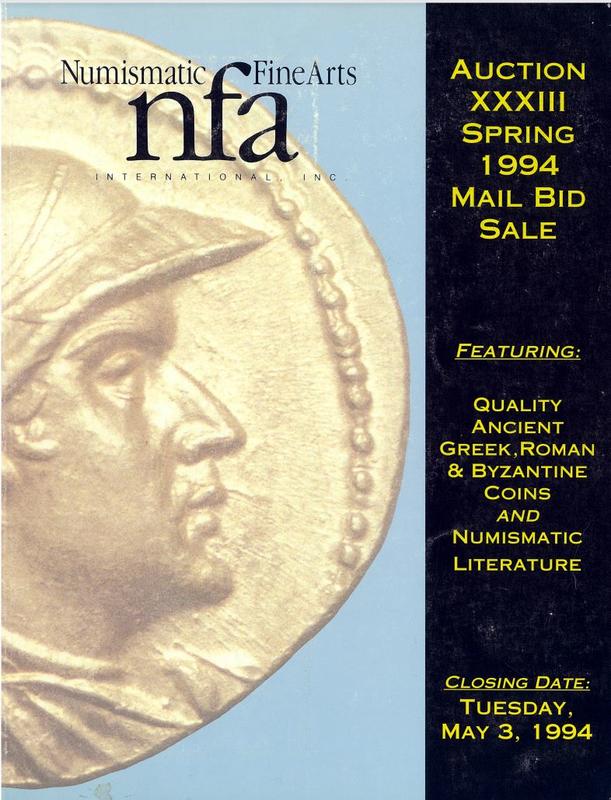 Auction XXXIII : Spring mail bid sale 1994 / Numismatic Fine Arts cover