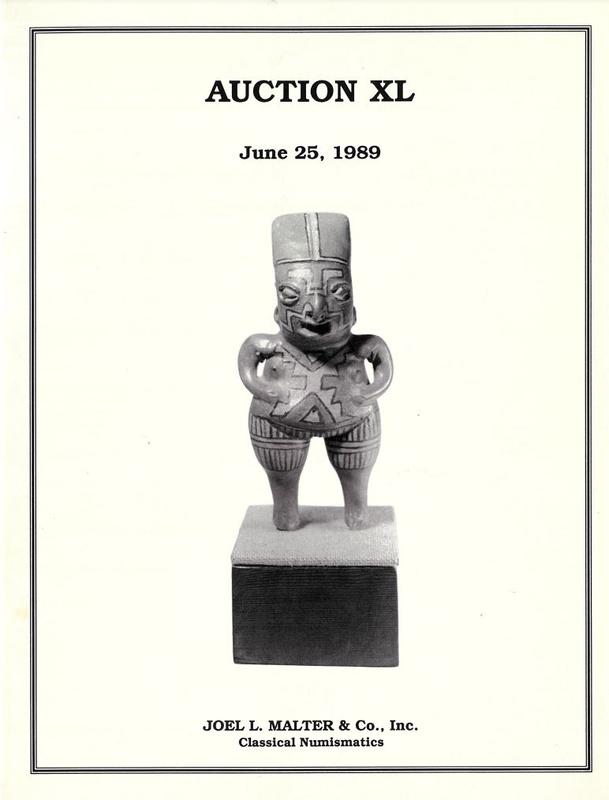 Auction XL : featuring pre-Columbian art and related books : Sunday June 25, 1989 / Joel L. Malter & Co. cover