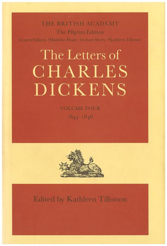 The letters of Charles Dickens : volume 4, 1844-1846 / edited by Kathleen Tillotson ; associate editor Nina Burgis cover