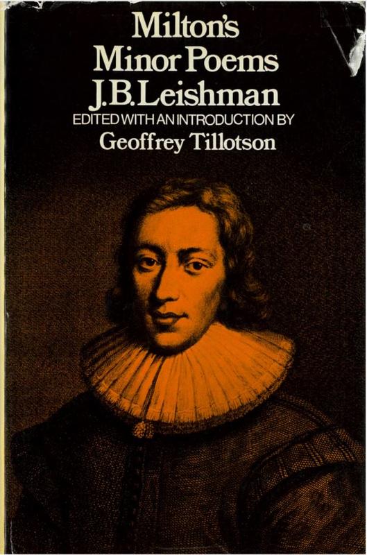 Milton's minor poems / J. B. Leishman ; edited, with a preface, by Geoffrey Tillotson cover