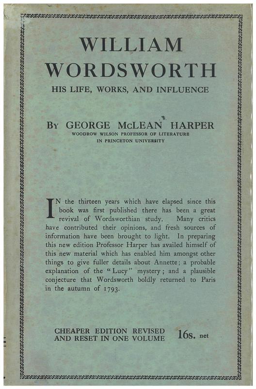 William Wordsworth : his life, works, and influence / by George McLean Harper cover