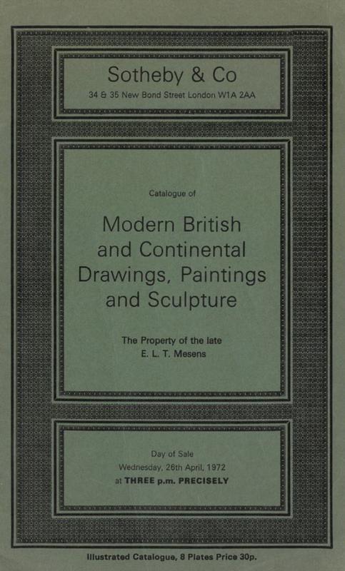Catalogue of modern British and continental drawings, paintings and sculpture ... : Wednesday 26th April 1972 / Sotheby & Co. cover