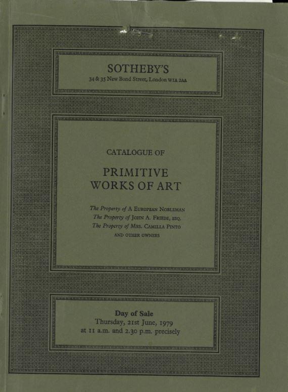 Catalogue of African, Oceanic and American Indian works of art ... : Thursday 21st June 1979 / Sotheby Parke Bernet & Co. cover
