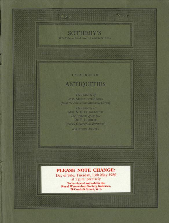 Ancient glass, Middle Eastern, Egyptian, Greek, Roman and Etruscan antiquities ... : Wednesday 14th May 1980 / Sotheby Parke Bernet & Co. cover