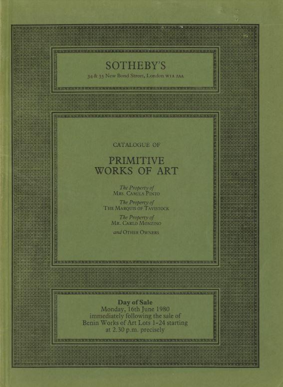 Pre-Columbian, American Indian, Oceanic and African works of art ... : Monday 16th June 1980 / Sotheby Parke Bernet & Co. cover