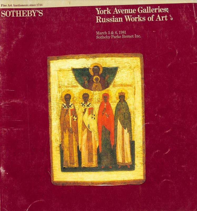 Russian works of art ... : Thursday March 5 1981, Friday March 6 1981 / Sotheby Parke Bernet & Co. cover