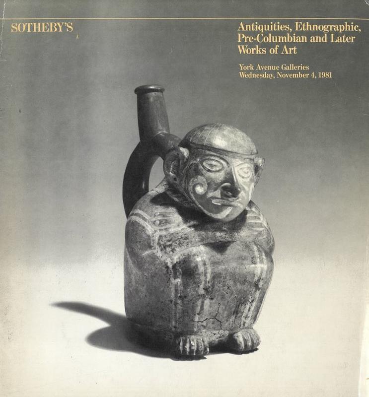 Pre-Columbian, American Indian, African and Oceanic art, Egyptian, Classical, Western Asiatic, Islamic art, and later works of art : Wednesday November 4 1981 / Sotheby Parke Bernet & Co. cover